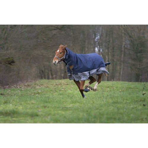 Couverture Equithème "Tyrex 600 D" Combo - Couleur : Marine/Gris, Taille : 6'0"/183 Cm, Polyfil : 200 G Pour Cheval , Équitation