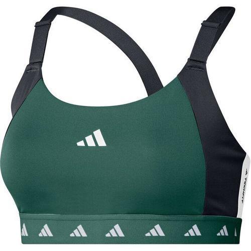 Pwi Medium-Sport Tech-Fit Color Block Soutien-Gorge Sport Femmes - Vert Foncé , Noir