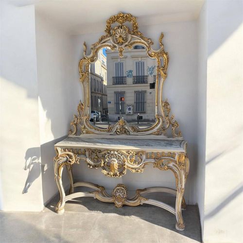 Console Argentée Style Louis Xvi