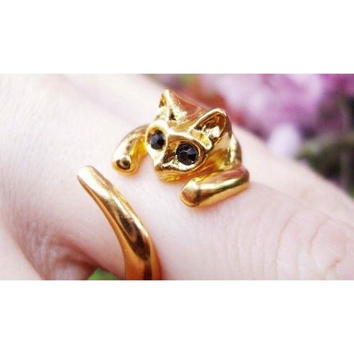 Bague Chat - Métal Doré - Taille Ajustable - Existe Aussi En Argenté Ou Noir "Gun" - Vintage Rétro - Cheapatleast Réf. 054 -
