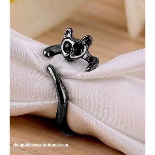 Bague Chat - Métal Noir "Gun" - Taille Ajustable - Existe Aussi En Doré Ou Argenté - Vintage Rétro - Cheapatleast Réf. 054 -