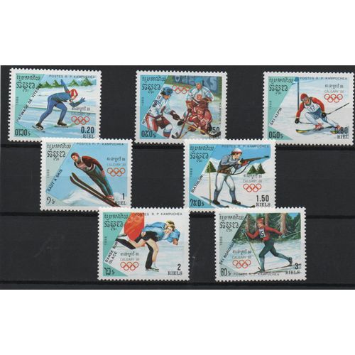 Cambodge Timbres Jeux Olympiques De Calgary 1988