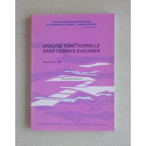 Mathématiques - Analyse Fonctionnelle Dans L'espace Euclidien
