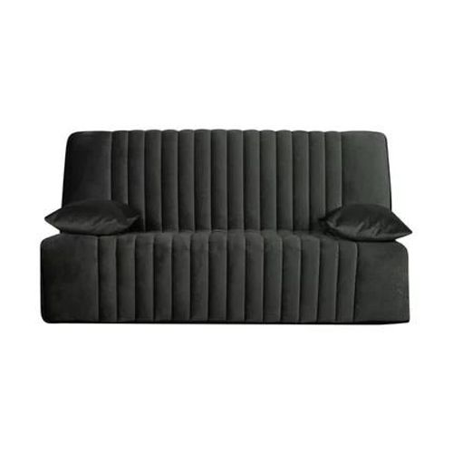 Camif - Canapé Clic-Clac Velours Matelas 15 Cm Oriane - Gris