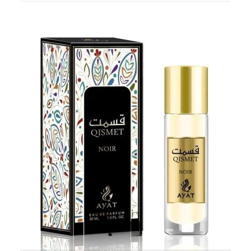 Eau De Parfum Qismet Noir De Ayat Perfumes - Homme ? 30 Ml - Citron Vert, Rose, Prune Et Jasmin, Myrtille, Pomme, Litchi, Rose 