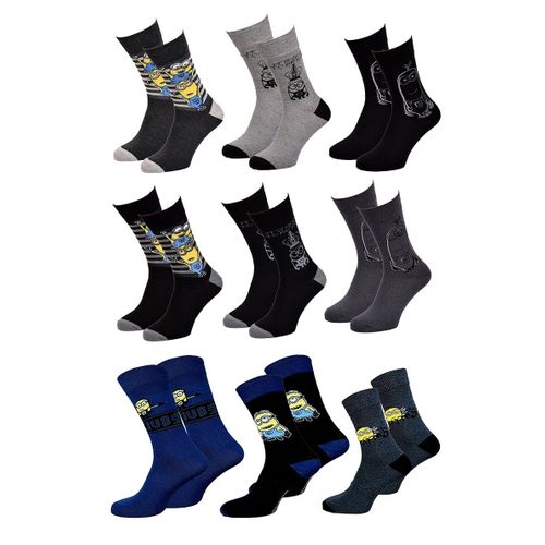 Chaussettes Pack Homme Minions Pack De 9 Paires Chaussettes Surprise