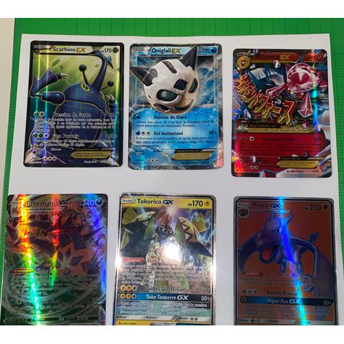 Je Vend Un Ethernatos Vmax Full Art,Un Onigali Ex, Un Méga Diancie Ex Carte Anglaise, Un Scarhino Ex,Un Tokorico Gx Et Un Ptera Gx