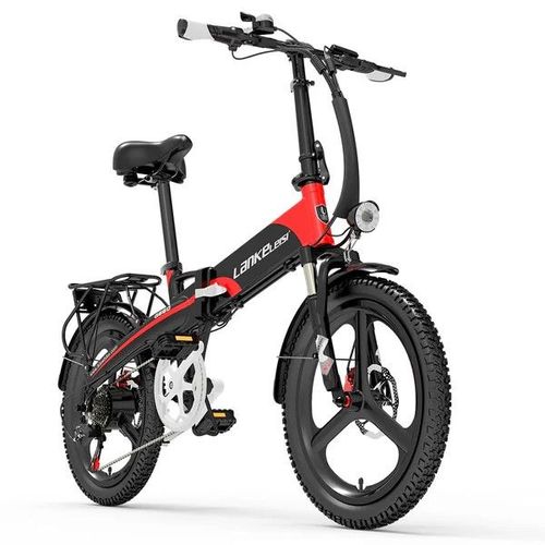 20'' Vélo Électrique Pliable Lankeleisi G660 35km/H Moteur 500w Autonomie 110km Amortisseur Avant 48v12.8ah - Rouge