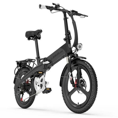 Velo Electrique Pliable Lankeleisi G660 Autonomie 110km 35km/H Moteur 500w Pneus Tout Terrain 20 Pouces Batterie 48v12.8ah Shimano 7 Vitesses Amortisseur Avant Frein Hydraulique Vtc Fat Bike - Gris