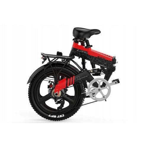 Velo Electrique Pliable Lankeleisi G650 Autonomie 110km 35km/H Moteur 500w Pneus 20 Pouces 48v 12.8ah Shimano 7 Vitesses Amortisseurs Avant Et Arrière Frein Hydraulique Vtc Fat Bike Vae - Rouge