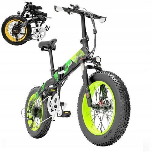 Vélo Électrique Lankeleisi X2000 Plus 1000w 48v 12.8ah 45km/H 100km 20*4.0 95nm Shimano 7 Vitesses Frein Hydraulique - Vert