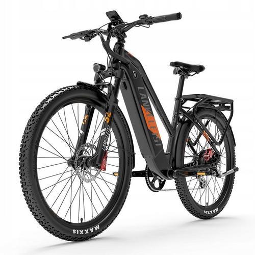 Vélo Électrique De Ville Lankeleisi Mx600pro 500w 27.5" Pneu 48v 20ah Batterie Samsung 60 150 Km Frein Hydraulique -Orange