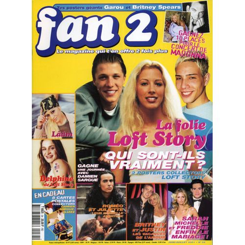 Fan 2 N34 Magazine Revue Juin/Juillet2001 Avec Sarah Michelle Gellar & Freddie Prinze Jr/Lââm/Roméo & Juliette/Britney Spears & Justin Timberlake/Janet Jackson/Loft Story/Organiz'/Alizée/Eminem/Nuttea