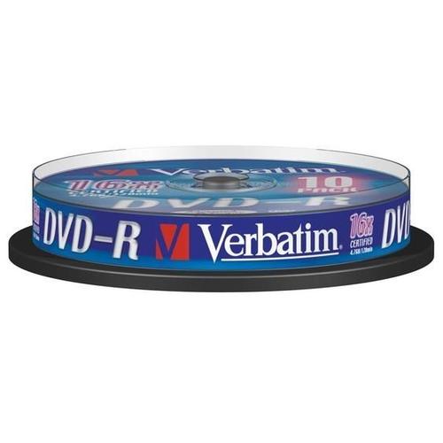 Verbatim - 10 x DVD-R - 4.7 Go 16x - argent mat - spindle