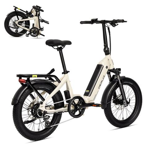 Vélo Électrique Pliable Deruiz Peridot Ebike 25km/H, Autonomie 143km Moteur 250w,Batterie 500wh, 8 Vitesses Vtt Électrique Fat Bike