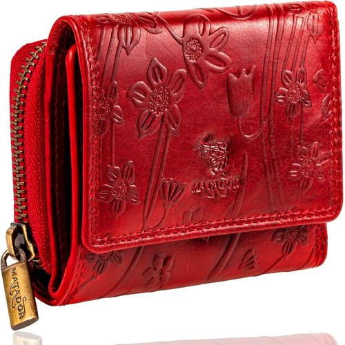 558 Petit portefeuille,Fleurs Rouge,Vintage