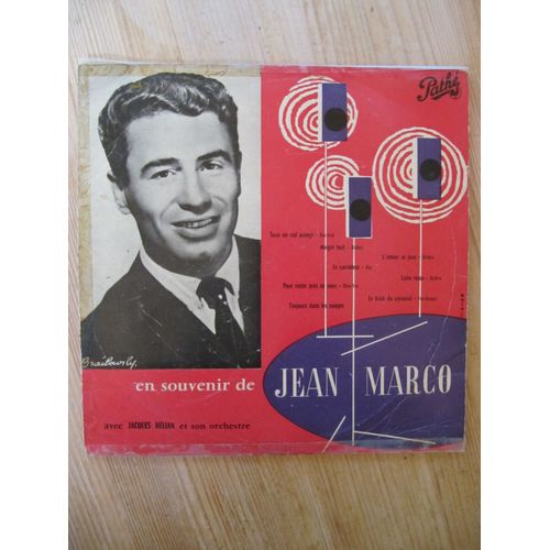 En Souvenir De Jean Marco. Disque Vinyle 33 Tours