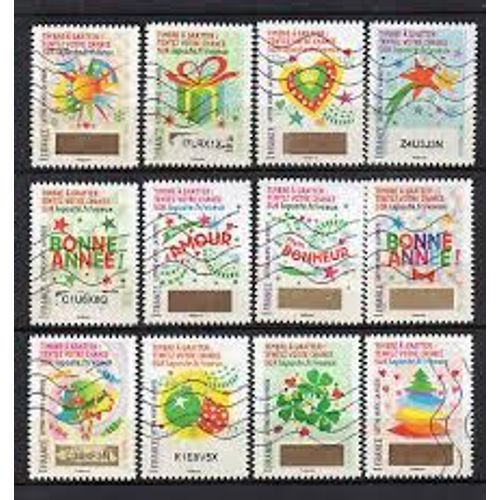 Timbres De Voeux : Éléments Stylisés Symbolisant Les Fêtes Série Complète Année 2016 N° 1336 1337 1338 1339 1340 1341 1342 1343 1344 1345 1346 1347 Yvert Et Tellier