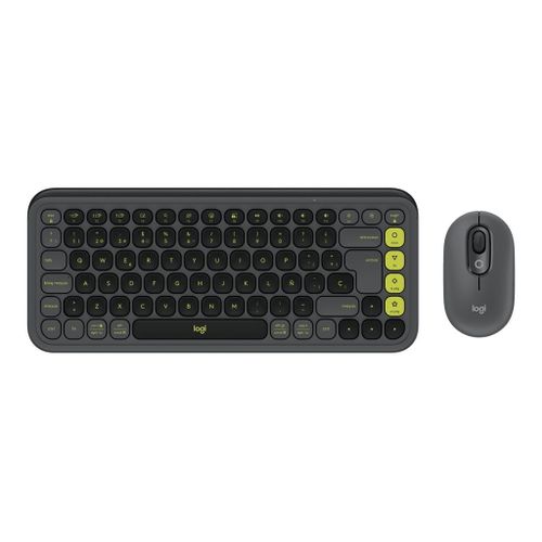 Logitech POP Icon Combo - Ensemble clavier et souris - sans fil - Bluetooth LE - QWERTY - Espagnol - graphite, vert