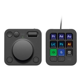 Logitech Master Series MX Creative Console - Ensemble clavier et pavé numérique - backlit - USB-C - graphite