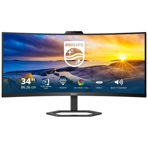 Philips 5000 Series 34E1C5600HE 34" écran LED incurvé, 3440x1440 pixels, 100Hz, Webcam, Microphone, USB-C, VA