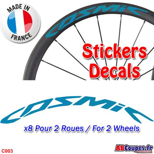 Autocollants Roue Mavic Cosmic - Pro Carbon Jantes Vélo Sticker Weel Decals Rim Sl C T - C003 Bleu Clair