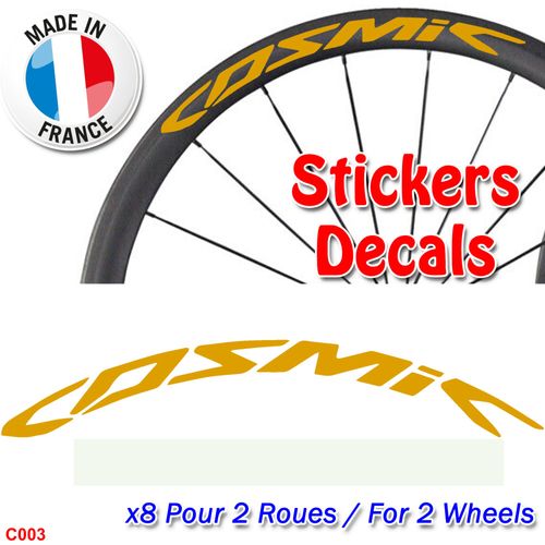 Autocollants Roue Mavic Cosmic - Pro Carbon Jantes Vélo Sticker Weel Decals Rim Sl C T - C003 Jaune
