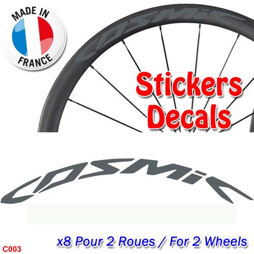 Autocollants Roue Mavic Cosmic - Pro Carbon Jantes Vélo Sticker Weel Decals Rim Sl C T - C003 Gris