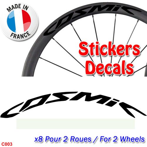 Autocollants Roue Mavic Cosmic - Pro Carbon Jantes Vélo Sticker Weel Decals Rim Sl C T - C003 Noir