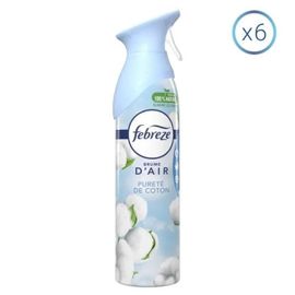 PACK Febreze Hyper Puissant Pureté De Coton Aérosol Désodorisant 300 ml