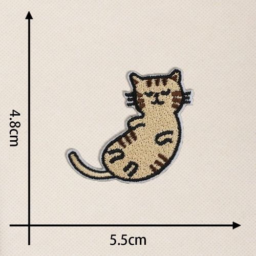 Patchs De Broderie Chat À La Mode,Dessin,Intéressant,Pour Repasser,Sac De Vêtements Pour Enfants,Chapeau,Badge Thermoadhésif #B