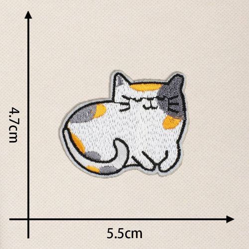 Patchs De Broderie Chat À La Mode,Dessin,Intéressant,Pour Repasser,Sac De Vêtements Pour Enfants,Chapeau,Badge Thermoadhésif #A