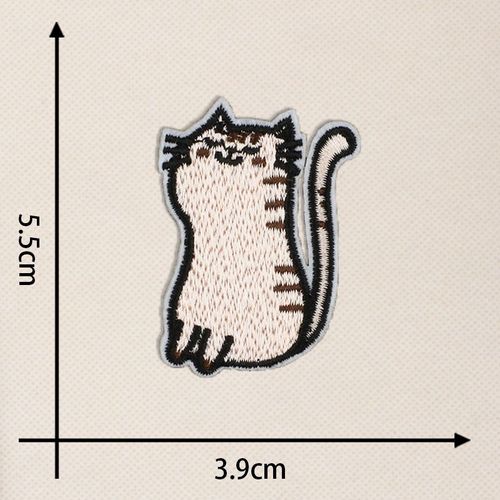 Patchs De Broderie Chat À La Mode,Dessin,Intéressant,Pour Repasser,Sac De Vêtements Pour Enfants,Chapeau,Badge Thermoadhésif #L
