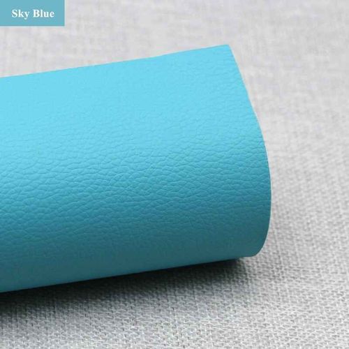 Patchs En Faux Cuir Synthétique Litchi Auto-Adhésifs,Réparation De Trous De Canapé De Grands Meubles,Autocollant De Voiture,Table En Similicuir - Type 18.Sky Blue 20x30cm