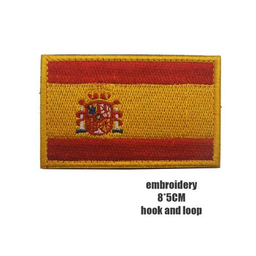 Écusson De Broderie En Pvc Ir De La Série Espagnole,Insigne D'emblème,Flog Skull,Military Dulhook And Loop,Bourgogne,Spain Nation,Esp - Type 12embroidered5x8cm
