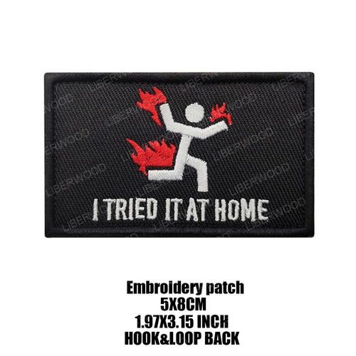Patch En Caoutchouc Pvc Avec Applique,Signe D'iode,Danger Ne Touchez Pas Les Blessures Graves Ou La Mort Peut Survenir,Accessoire Vestimentaire,Sac À Dos De Voyage - Type I Tried It 5x8cm