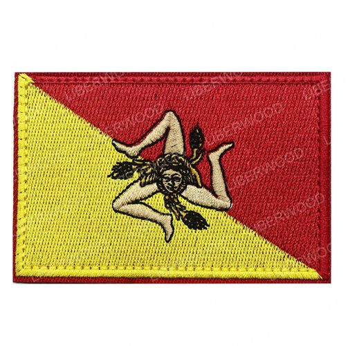Patch De Coulée Ir Infrarouge Italien,Insigne D'inverseur Italien,Sensation De Sardaigne Et De Sicile,Insigne D'applique,Brassard Dularm,Location Ita - Type Sicily Flag 6x9cm