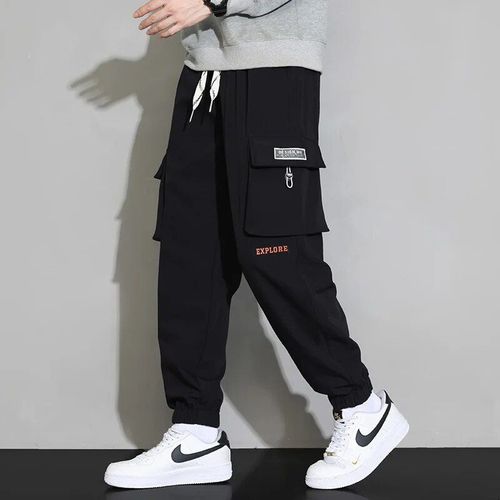 Pantalon Cargo Multi-Poches Pour Homme",Streetwear,Sarouel D¿¿Contract¿¿,Taille ¿¿Lastique,Couleur Unie,Baggy,"Printemps 2024