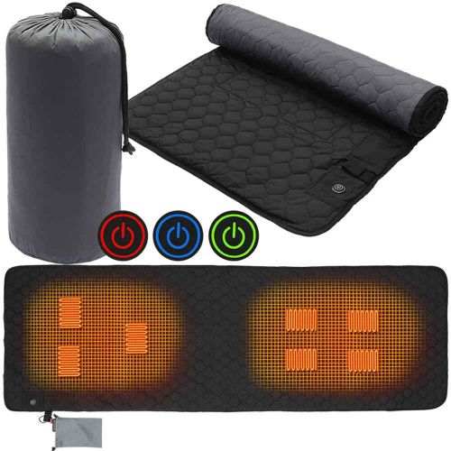 Coussinets chauffants électriques extérieurs,polymères de couchage chauffants USB,matelas de couchage de tente de camping réglable à 3 niveaux,chauffe-pieds thermiques - Type Grey 198x62CM