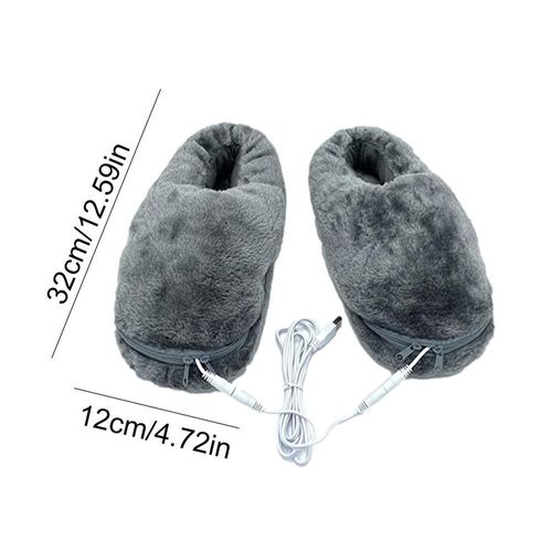 Chaussons chauffe-pieds électriques USB unisexes,chauffage rapide,chaussures d'hiver,appartement,salle d'étude,chambre à coucher,dortoir,cadeau de Noël - Type Gray