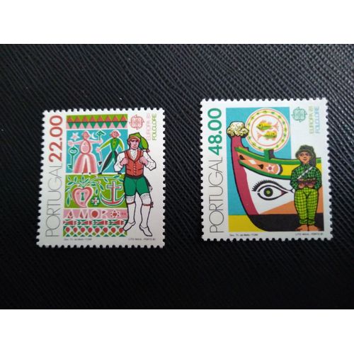 Timbre Portugal Yt 1509 - 1510 Séries : Europa (C.E.P.T.) - Folklore 1981 ( 081208 )