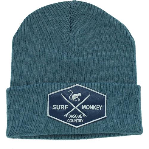 Beanie Bonnet Pour Homme - Surf Monkey Beanie - Taille Unique - Beanie D'hiver - Ski Bonnet - Original Beanie - Patch En Cuir Sur Le Revers - Envoi Gratuit - Surfer Sur Le Pays Basque