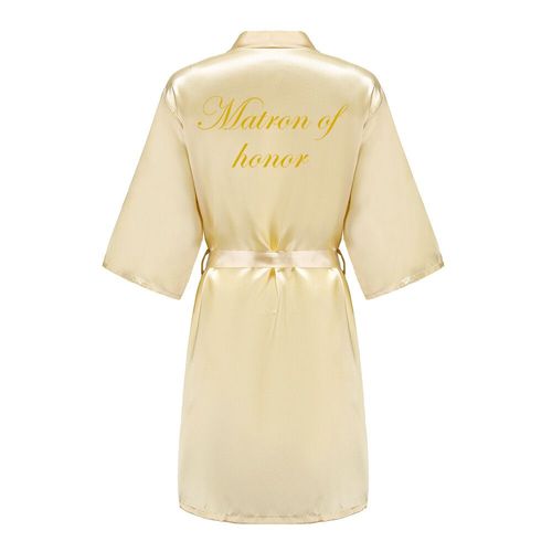 Robe Kimono En Satin Pour Femme,Couleur Champagne Or,Imprimé,Pour Demoiselle D'honneur,Patients,Ix