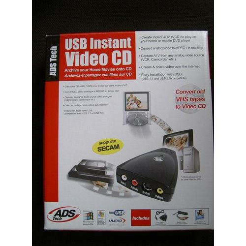 ADS USB Instant VideoCD - Adaptateur d'entrée vidéo - USB - NTSC, PAL