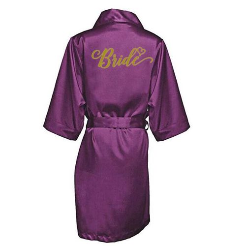 Kimono En Satin Violet Pour Femme,Robes De Patients De Mariage,Cadeau De Mariage,Pour Grand-Mère