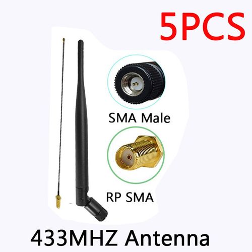 Eoth-Antenne LORA 5dbi 101433 mhz,connecteur en caoutchouc 433 m,Lorawan IPeX 1 IOT SMA mâle 600 extension Pigtail,433 Mhz - Type 5PCS MC