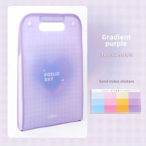 Sac De Rangement Accordéon Vertical,Dossier De Documents Portable Pour Étudiants,Papiers Développe,Grande Capacité,A4 - Type Sac D'orgue Portable-Violet Dégradé
