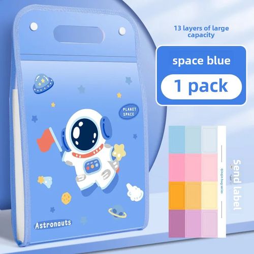 Sac De Rangement Accordéon Vertical,Dossier De Documents Portable Pour Étudiants,Papiers Développe,Grande Capacité,A4 - Type Sac D'orgue Portable-Espace Bleu
