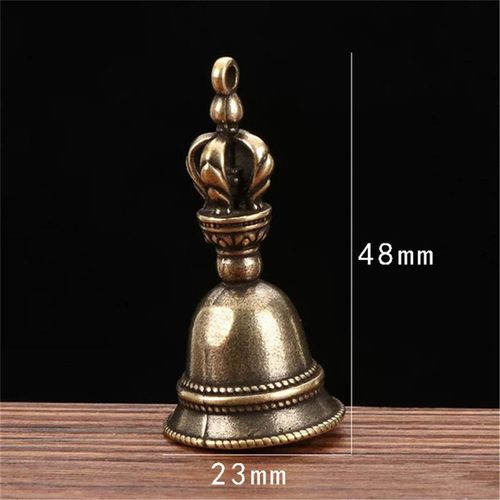 Cloche à vent magique artisanale en laiton,cloche tibétaine en bronze,pendentif porte-clés pour Noël,décoration de la maison,cloche antique