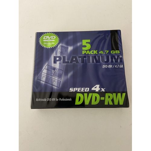 Pack 5 DVD+RW Platinum 4/7 GB speed 4x